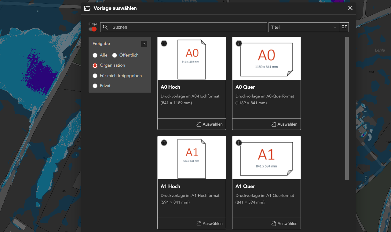 Neuer Layout-Browser für Druckvorlagen